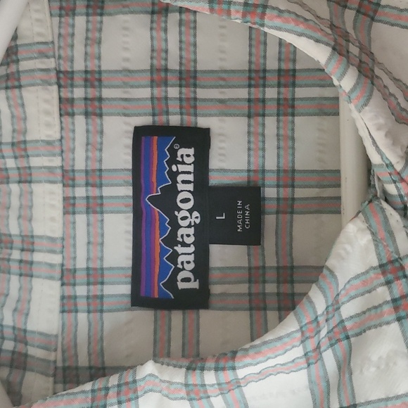 Patagonia Plaid Snap Closure Nylon Longsleeve Dress Shirt Size Large Textured - Picture 3 of 12